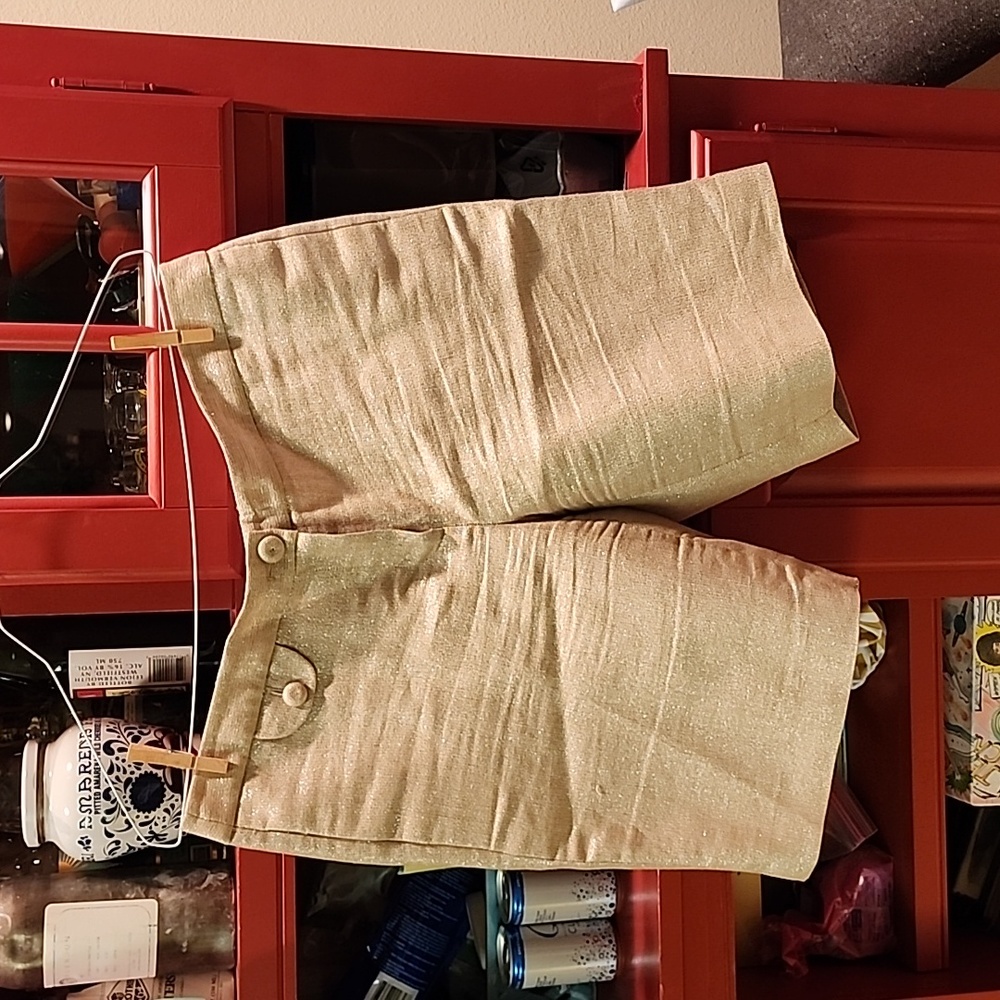 Gold Sparkly JCrew Bermuda shorts